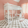 Twin Loft Bed With Bookcase & Desk