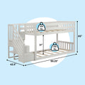Twin Over Twin Low Bunk Bed With Stairs