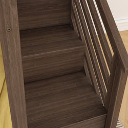 185220008109 : Bunk Beds Low Bunk with Stairs and Single Guard Rail, Walnut