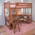 Twin Loft Bed With Wraparound Desk & Shelves