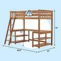 Twin Loft Bed With Wraparound Desk & Shelves
