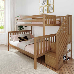 185235-007 : Bunk Beds Twin/Full Bunk for Staircase, Pecan  (180235 + 180250)