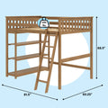 Full Loft Bed With Bookcase