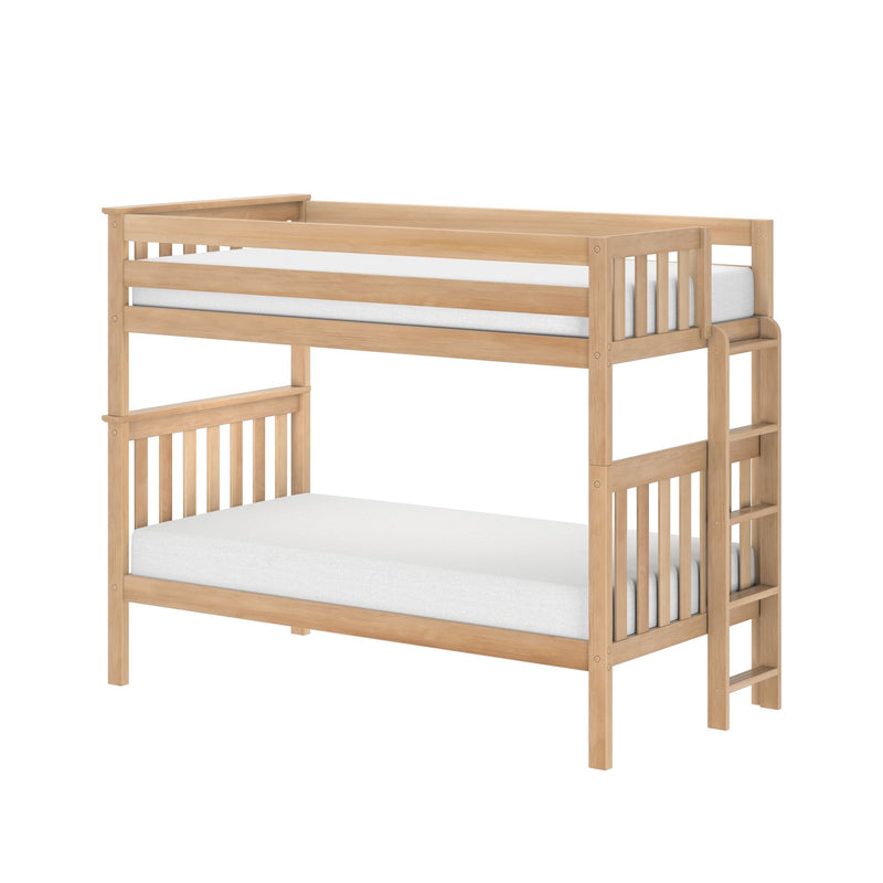 Twin Over Twin Bunk Bed With Ladder on End