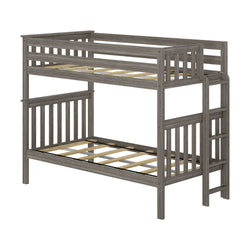 185305-151 : Bunk Beds Twin over Twin Bunk Bed with Ladder on End, Clay