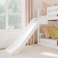 Twin Over Twin Low Bunk Bed With Slide & Stairs