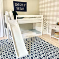 Twin Over Twin Low Bunk Bed With Slide & Stairs