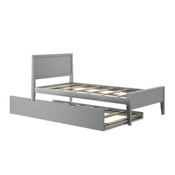 186100-121 : Kids Beds Classic Twin-Size Bed with Panel Headboard and Trundle, Grey