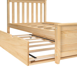 186210-001 : Kids Beds Classic Twin-Size Platform Bed with Trundle, Natural