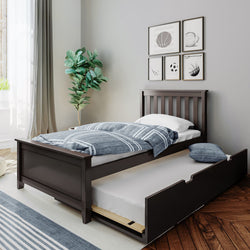 186210-005 : Kids Beds Twin-Size Bed with Trundle, Espresso