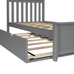 186210-121 : Kids Beds Twin-Size Bed with Trundle, Grey