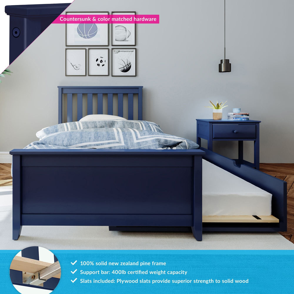 186210-131 : Kids Beds Twin-Size Bed with Trundle, Blue