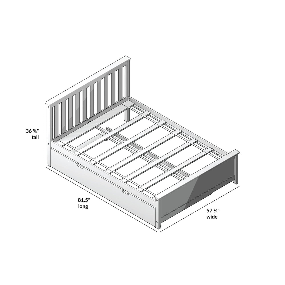 186211-001 : Kids Beds Classic Full-Size Bed with Trundle, Natural