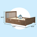 Full Slatted Bed With Trundle