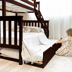 186231-005 : Bunk Beds Twin Over Full Bunk Bed With Trundle, Espresso