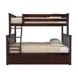 186231-005 : Bunk Beds Twin Over Full Bunk Bed With Trundle, Espresso