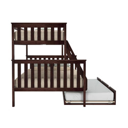 186231-005 : Bunk Beds Twin Over Full Bunk Bed With Trundle, Espresso