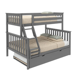 186231-121 : Bunk Beds Twin Over Full Bunk Bed With Trundle, Grey