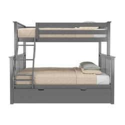 186231-121 : Bunk Beds Twin Over Full Bunk Bed With Trundle, Grey