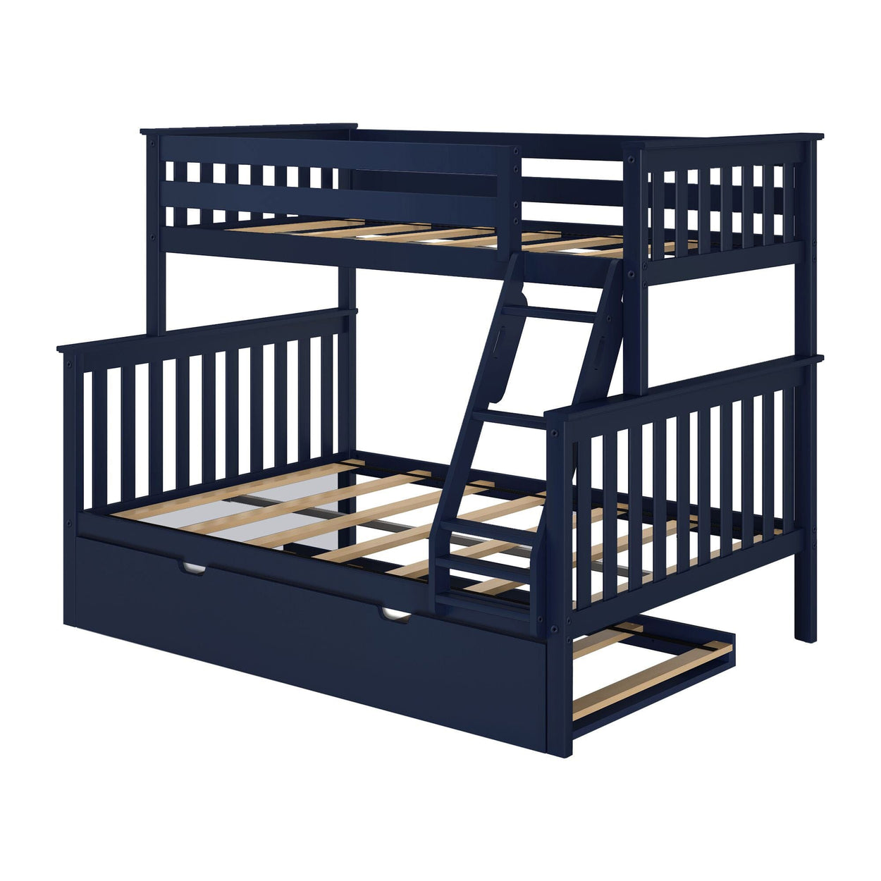 186231-131 : Bunk Beds Classic Twin over Full Bunk Bed with Trundle, Blue