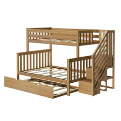 186235-007 : Bunk Beds Twin Over Full Staircase Bunk With Trundle, Pecan