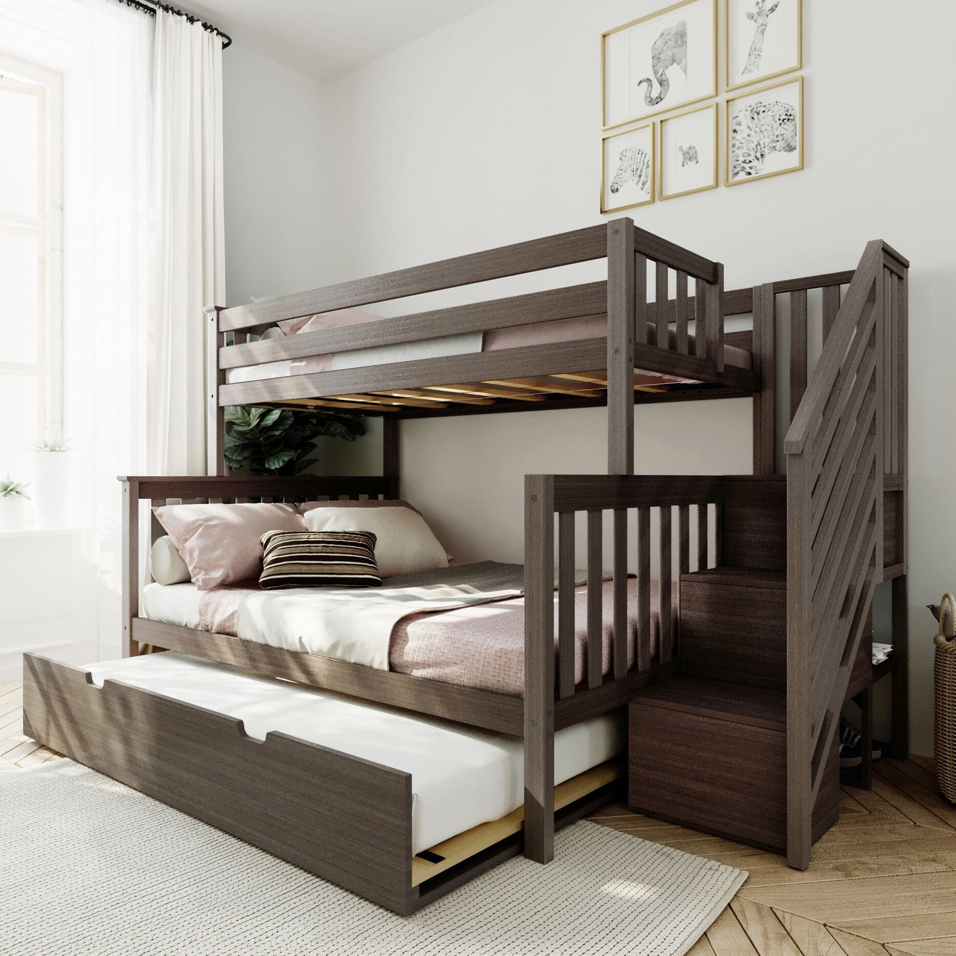 Trundle bed queen on sale over full