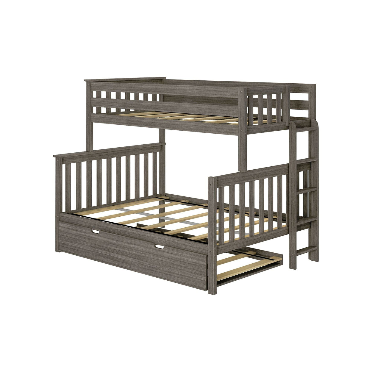 186335-151 : Bunk Beds Twin over Full Bunk Bed with Ladder on End and Trundle, Clay