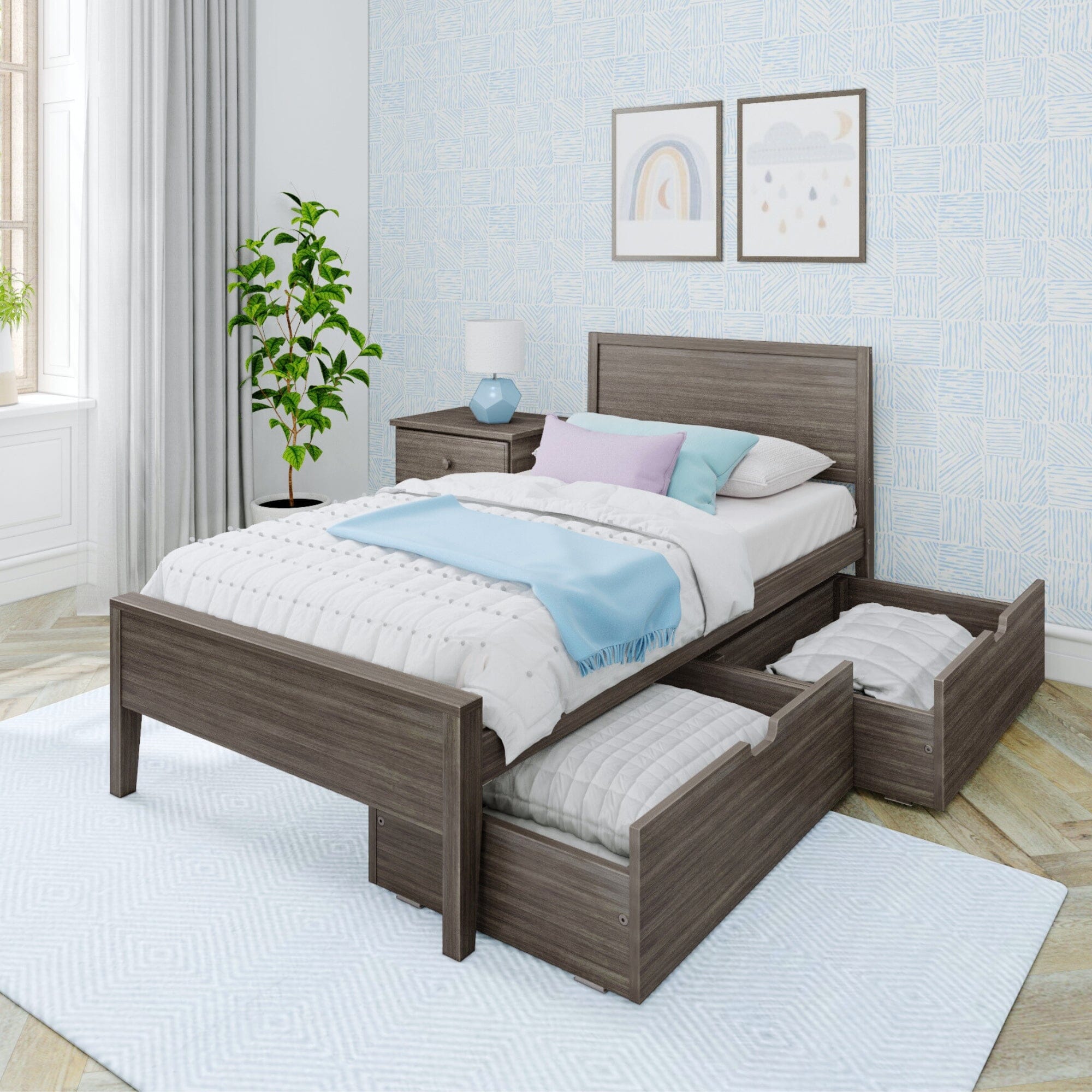 Drawer - ハイアンドhiandダブルリボンバルーントップス Amazon.com: Harper & Bright Designs Twin Size Platform Bed
