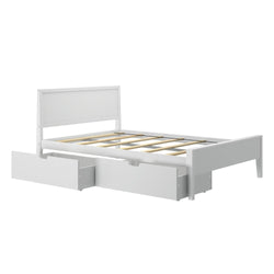 187101-002 : Kids Beds Classic Full-Size Bed with Panel Headboard and Storage Drawers, White