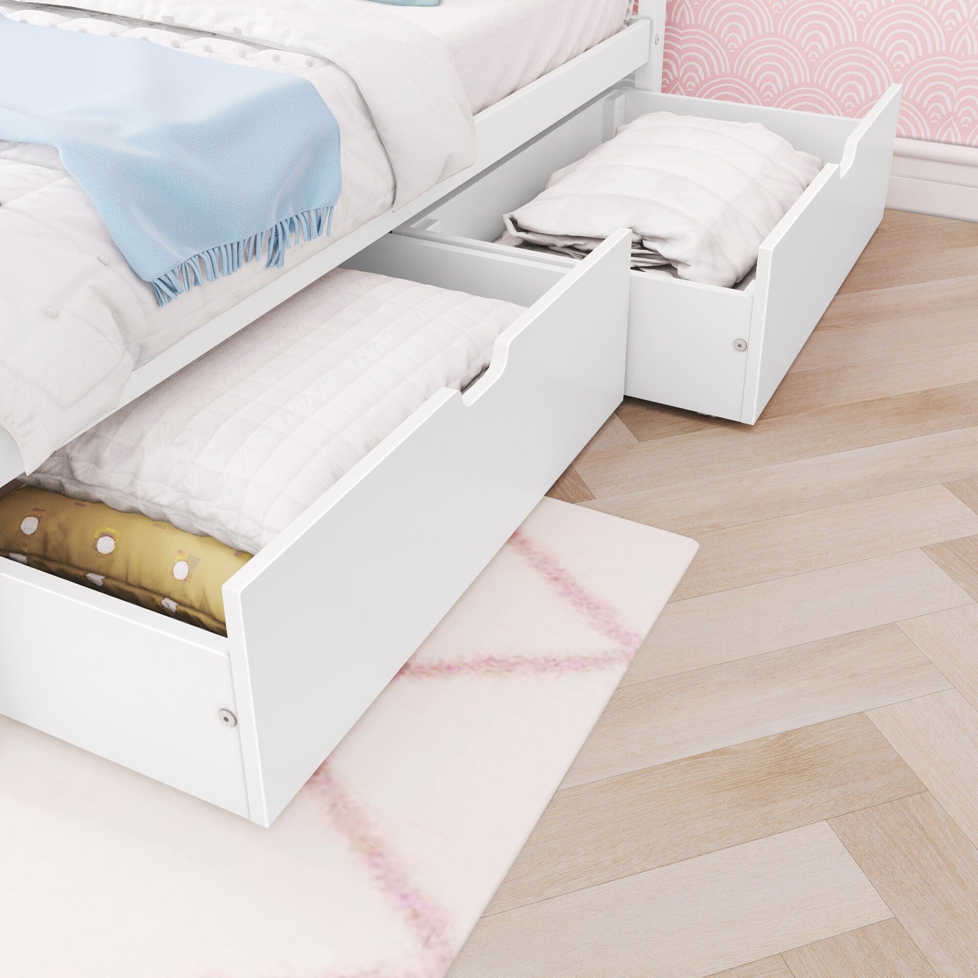 Full Panel Bed With Storage Drawers – Max and Lily