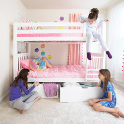 187201-002 : Bunk Beds Twin Bunk Bed With Underbed Storage Drawers, White