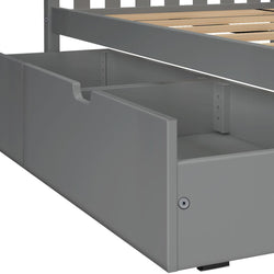 187201-121 : Bunk Beds Twin Bunk Bed With Underbed Storage Drawers, Grey