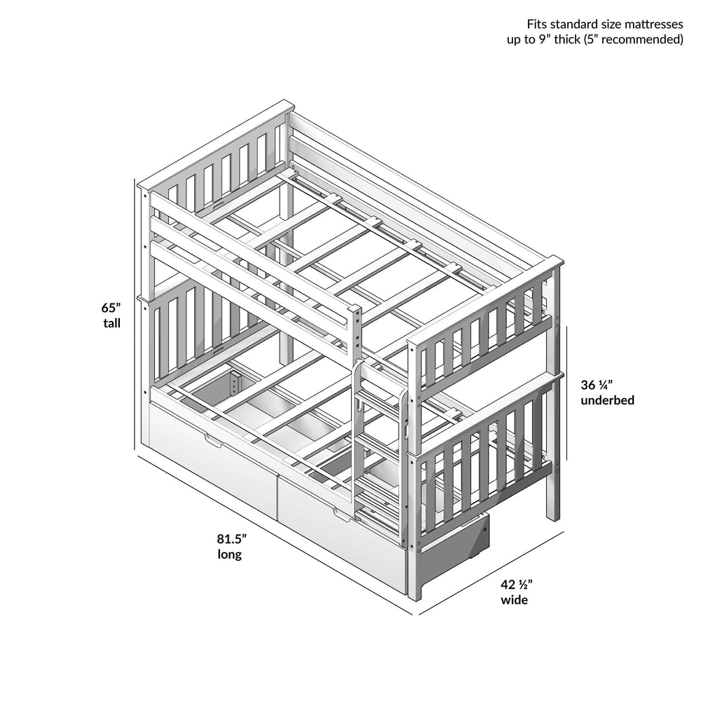 187205-151 : Bunk Beds Twin Over Twin Staircase Bunk With Storage Drawers, Clay