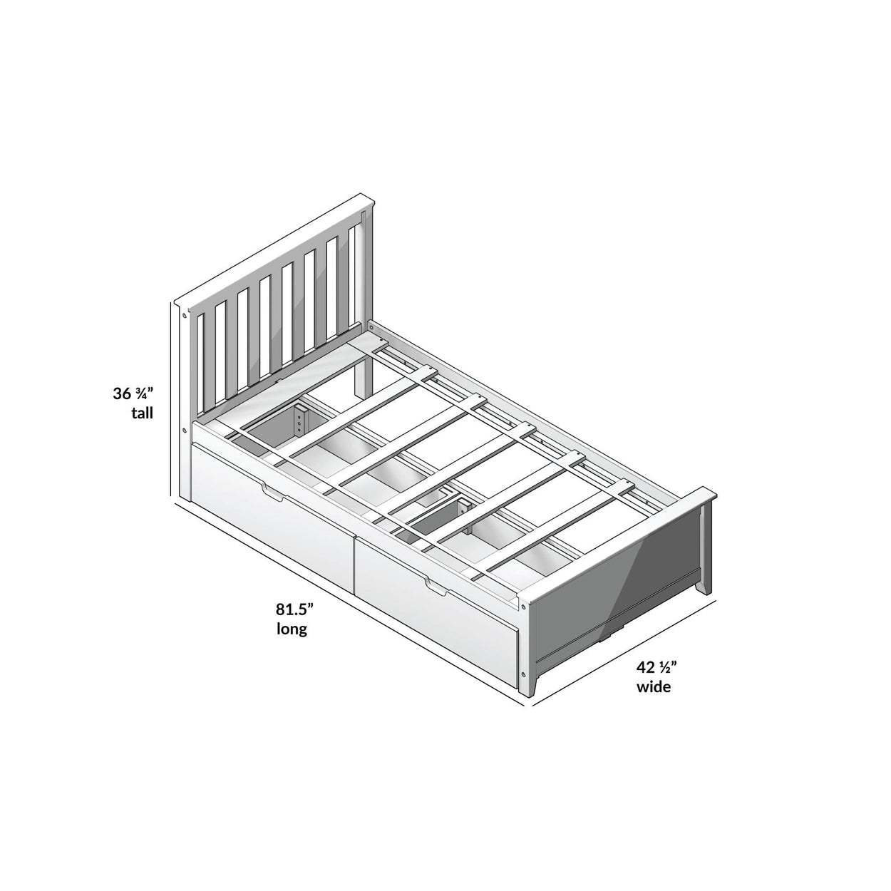 187210-005 : Kids Beds Twin-Size Platform Bed with Underbed Storage Drawers, Espresso