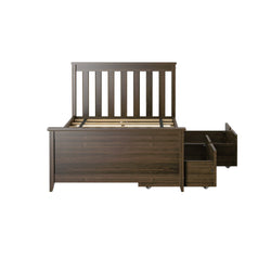 187210-008 : Kids Beds Twin-Size Platform with Underbed Storage Drawers, Walnut