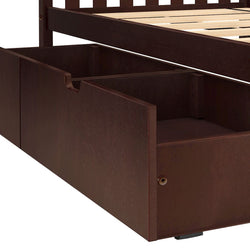 187211-005 : Kids Beds Full-Size Platform Bed with Under Bed Storage Drawers, Espresso