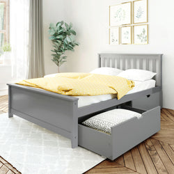 187211-121 : Kids Beds Full-Size Platform Bed with Under Bed Storage Drawers, Grey