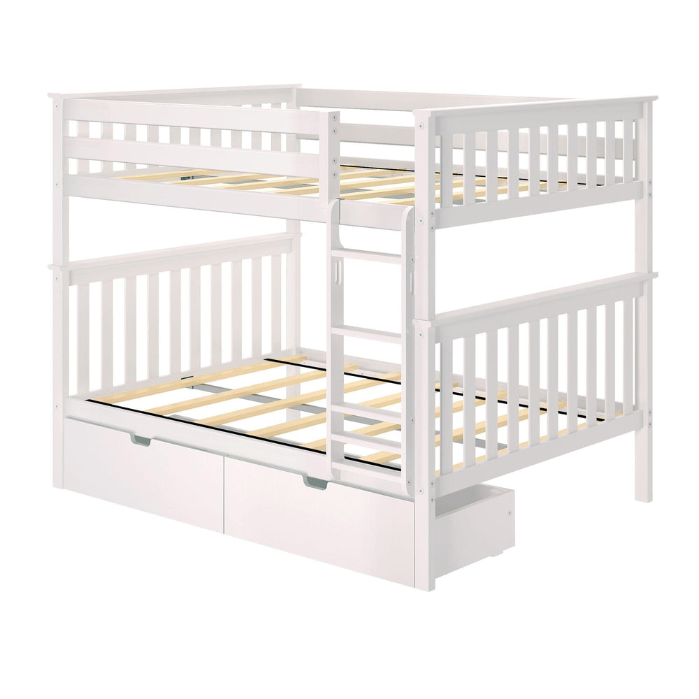 187251-002 : Bunk Beds Full Over Full Bunk Bed With Storage Drawers, White