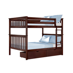 187251-005 : Bunk Beds Full Over Full Bunk Bed With Storage Drawers, Espresso