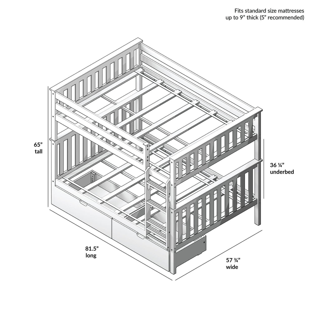 187251-005 : Bunk Beds Full Over Full Bunk Bed With Storage Drawers, Espresso