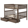 Full Over Full Bunk Bed With Storage Drawers