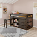 Modern Farmhouse Twin Low Loft Bed With Desk & Storage