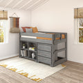 Modern Farmhouse Twin Low Loft Bed With Storage