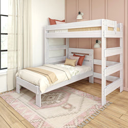 19-811-182 : Bunk Beds Farmhouse Twin over Twin L-Shaped Bunk Bed, White Wash