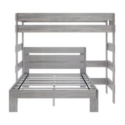 19-813-185 : Bunk Beds Farmhouse Twin Over Queen L-Shaped Bunk Bed, Driftwood