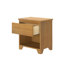 190001-187 : Furniture K/D 1 Drawer Nightstand w/ metal drawer glides (22"L x 15.75"W x 23.75"H), Pecan