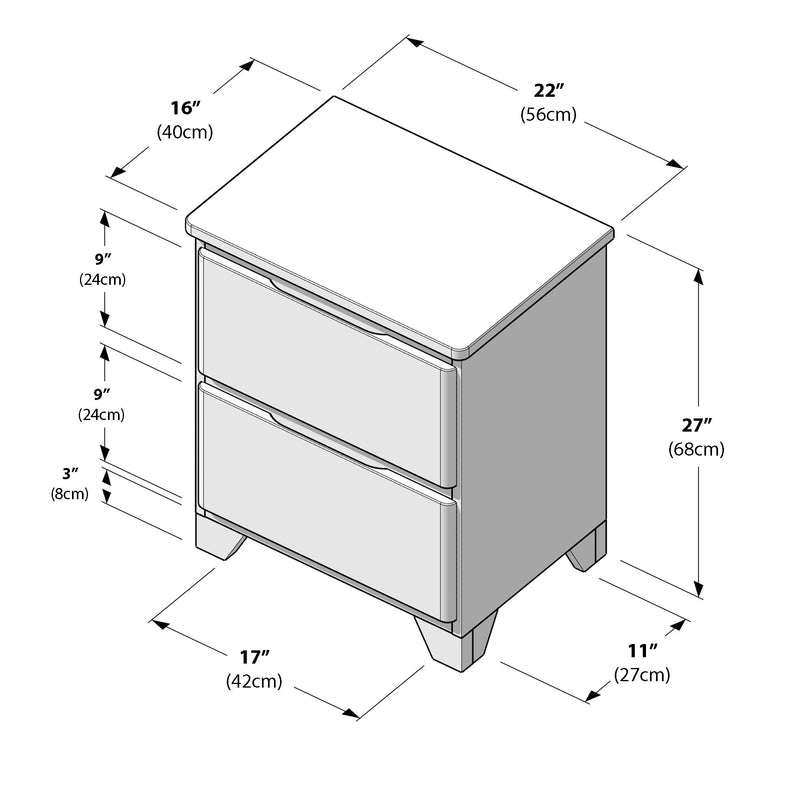 Modern Farmhouse 2-Drawer Nightstand