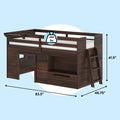 Modern Farmhouse Play & Store Low Loft Bed