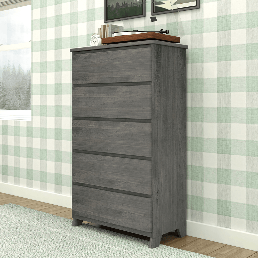 1900215000-185 : Furniture Modern Farmhouse 5 Drawer Dresser, Driftwood