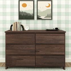 1900216000-181 : Furniture Modern Farmhouse 6 Drawer Dresser, Barnwood Brown